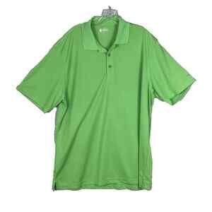 IZOD Golf Polo Shirt Men's XL Green Short Squares Sleeve Extreme Function